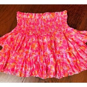 Reset Floral Smocked Waist Ruffle Skirt
